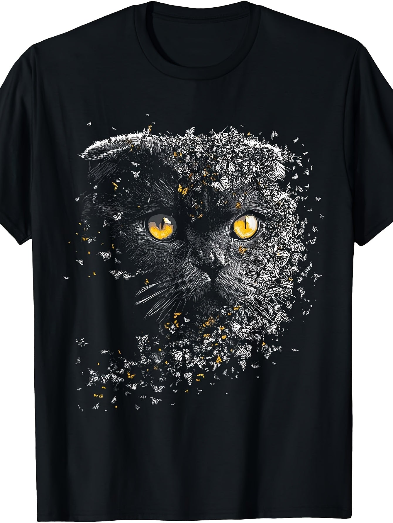 Scottish Fold Cat Mama Butterfly Illustration T-Shirt