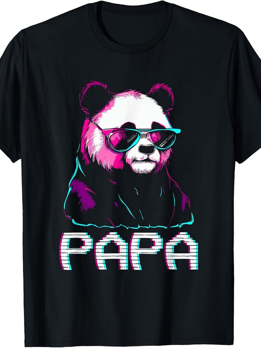 Mens Papa Panda Bear - Retro Funny Papa Father's Day Birthday T-Shirt