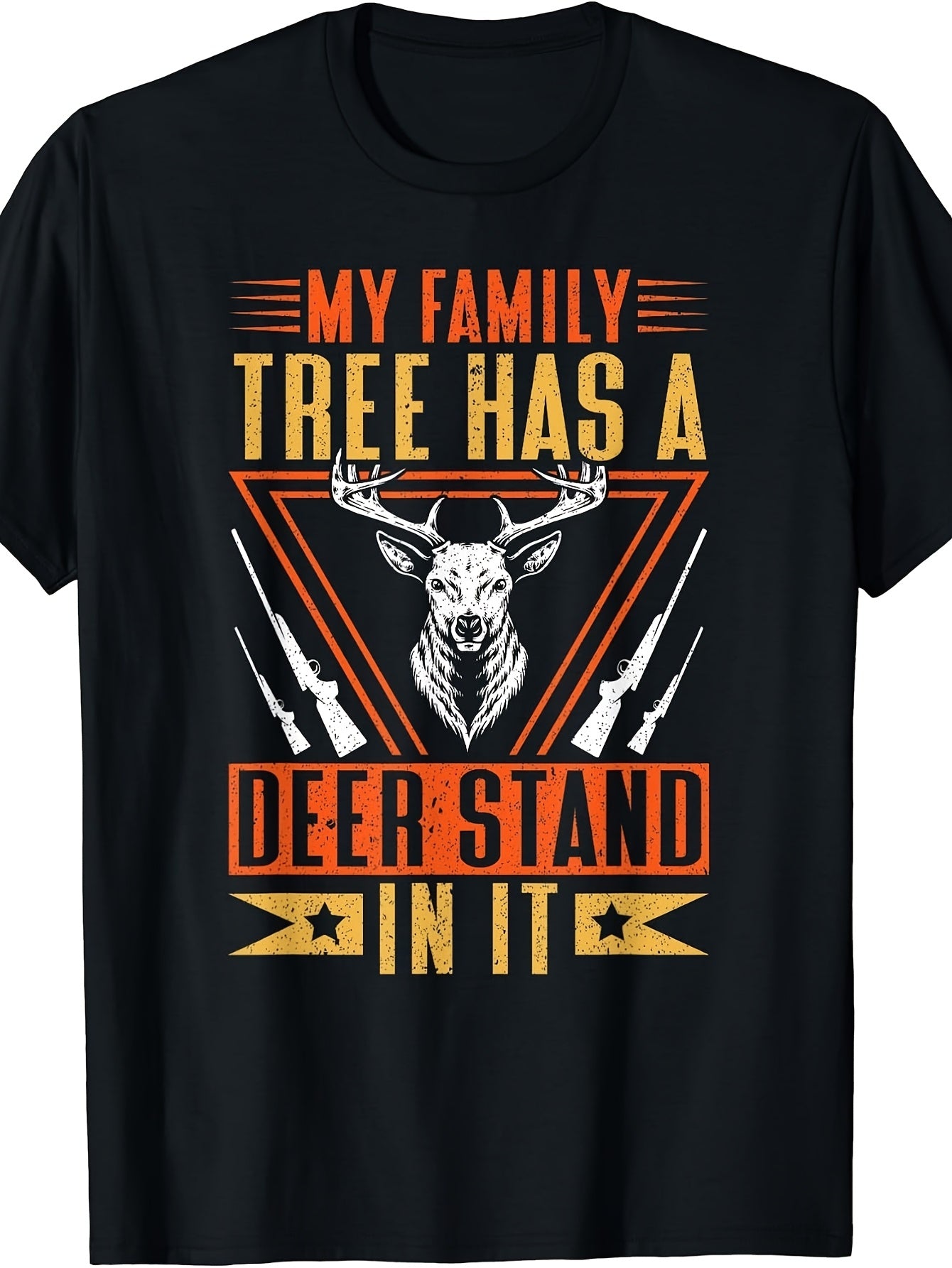 Men'S And Women'S T-Shirt, Vintage Hunting Humor, My Family Tree Has a Deer Stand in It Graphic Tee, Outdoor Autumn Gift