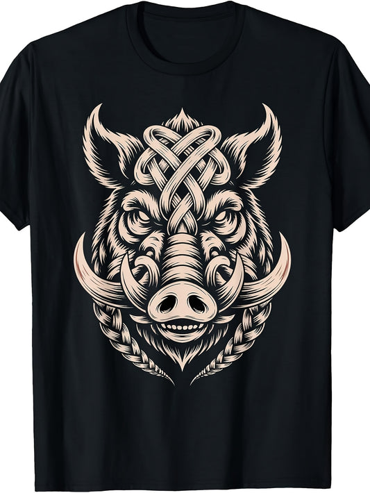 Celtic Viking Boar Warrior Symbol Norse Knotwork T-Shirt